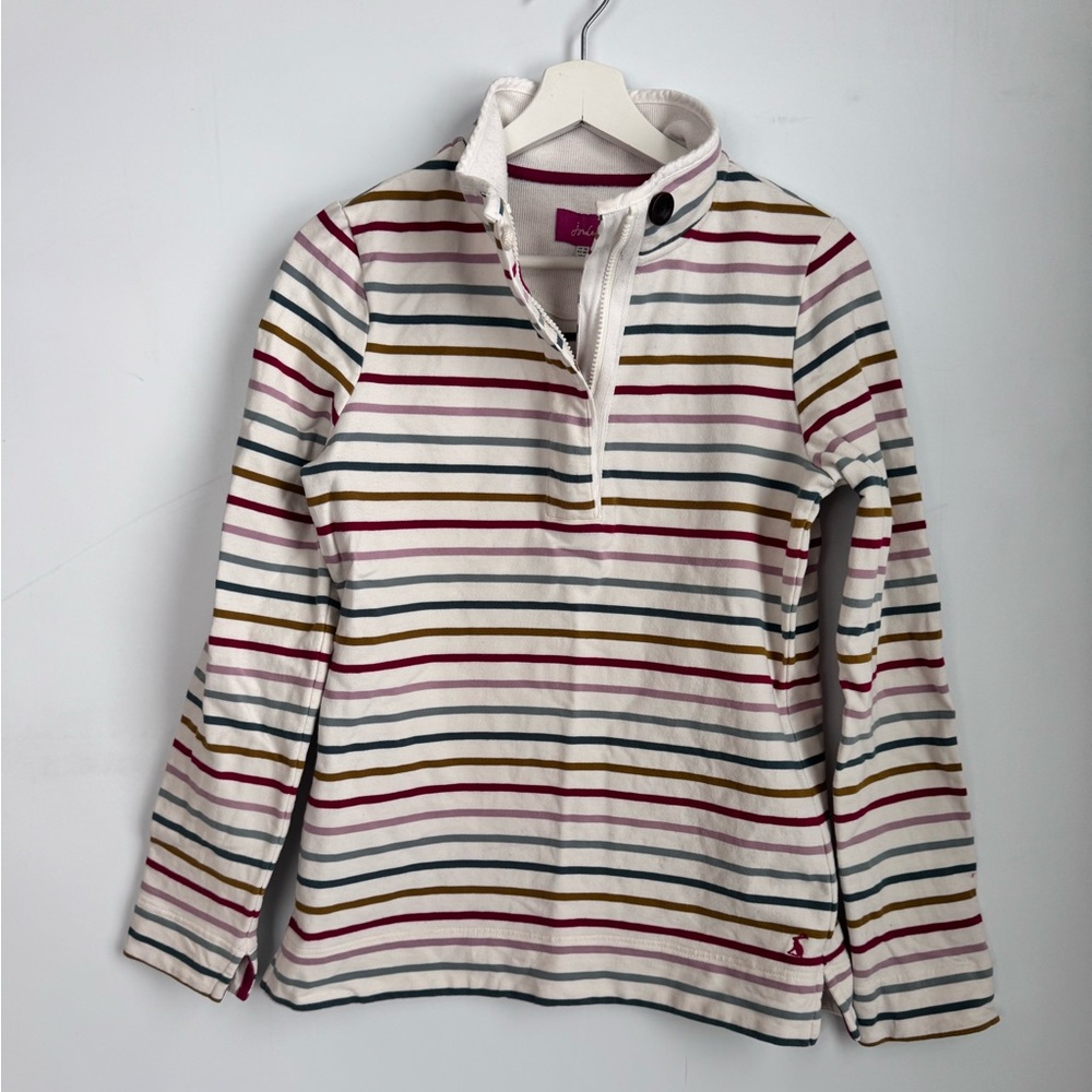 Joules Saunton Funnel Neck Multistripe Sweatshirt Size 6